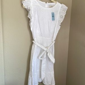 Loft, 4 petite, white eyelet